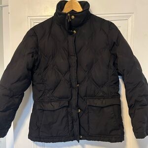 Lands' End Black Quilted Puffer Jacket
